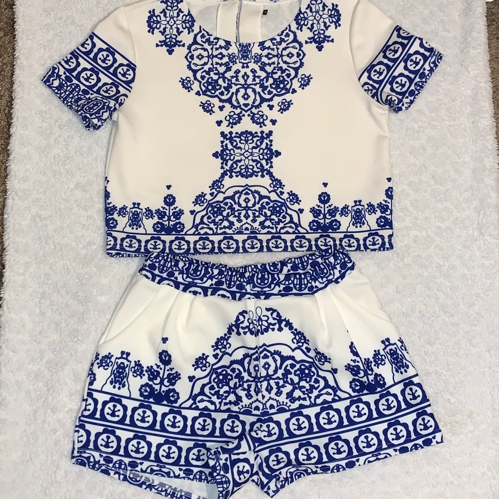 Two Piece Crop & Shorts Set